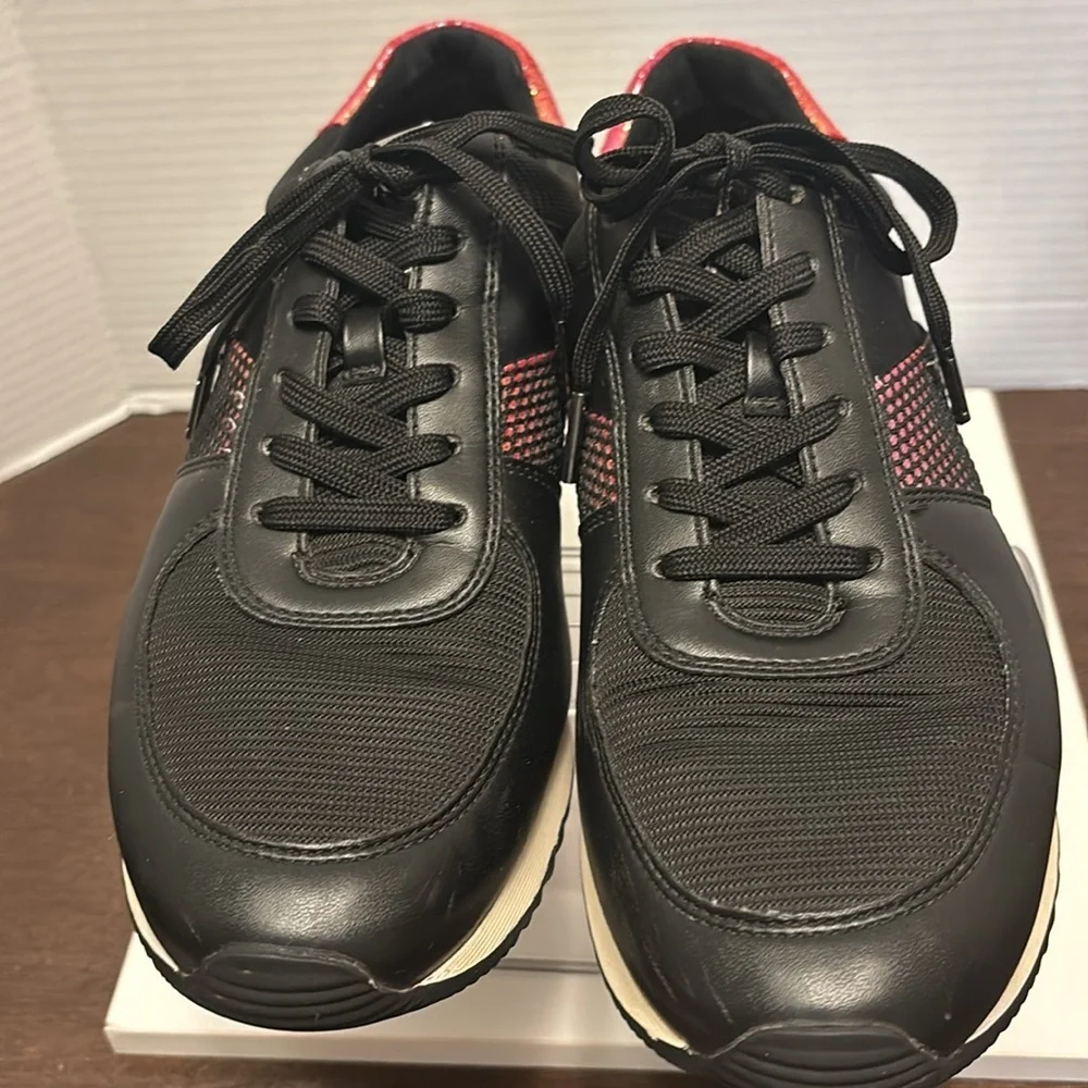 Michael Kors Black and Pink Sneakers with Minimalist Design